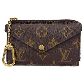 Louis Vuitton Monogram Portecarte Verso Coin Case Brown Black Beige