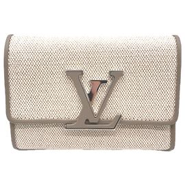 Louis Vuitton Portefeuille Capucines Compact Tri-fold Wallet Beige Gris pardo