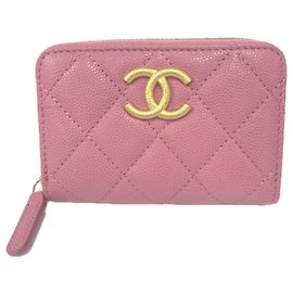 Portamonete Chanel Matelassé in Oro e Rosa Rosa D'oro