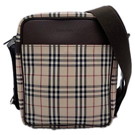 Burberry Canvas Nova Check Schultertasche Braun Mehrfarben