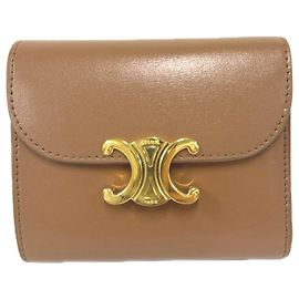 Céline Carteira de Aba Small Triomphe Celine Marrom