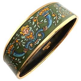 Hermès Brazalete GM de esmalte verde Hermes Verde