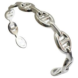 Bracelete Hermès Chaine d'Ancre Enchainée Prata