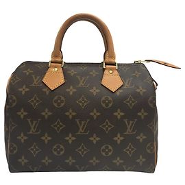 Sac à main Louis Vuitton Speedy 25 Monogram Marron Blanc Monogramme