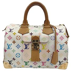 Louis Vuitton Speedy 30 Multicolor Blanc Handtasche Weiß Mehrfarben Monogramm
