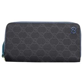 Portefeuille long Gucci GG Supreme Marron Noir Bleu