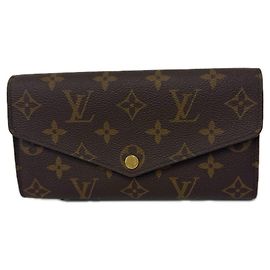 Louis Vuitton Monogram Portefeuille Sarah Long Wallet Castaño Beige