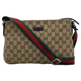 Sac à épaule Gucci GG Canvas Sherry Line Marron Multicolore