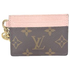 Tarjetero Monogram Louis Vuitton Castaño Rosa Beige