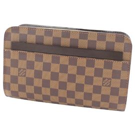 Borsa a pochette Louis Vuitton Saint da uomo Marrone Damier ebene