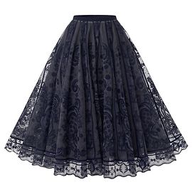 Dior Lace Paisley Maxi Skirt Dark grey