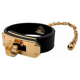 Hermès Porte-gants HERMES Kelly en Noir Noir Doré