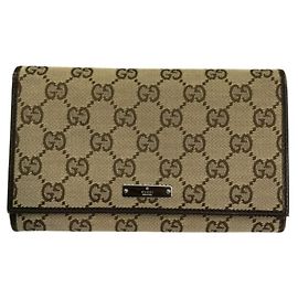 Gucci GG Canvas Langbeutel für Damen Braun Beige