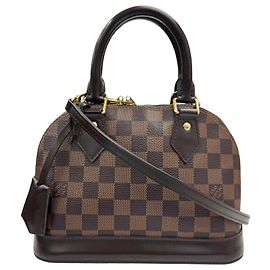 Louis Vuitton Damier Alma BB Shoulder Bag Brown Damier ebene
