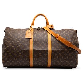 Louis Vuitton Brown Monogram Keepall Bandouliere 60 Brown