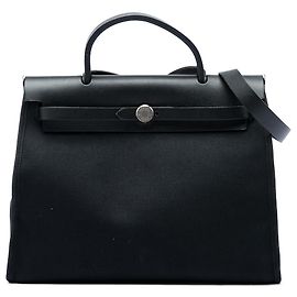 Hermès Black Toile Herbag PM Nero
