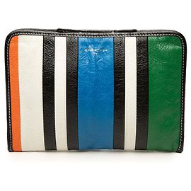 Balenciaga Black Lambskin Bazar Clutch Black