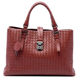 Bottega Veneta Red Medium Nappa Intrecciato Roma Tote Red Other