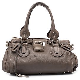 Borsa a mano Chloé Paddington Medium in pelle marrone Marrone Taupe
