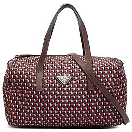 Prada Brown Tessuto Stampato Satchel Brown