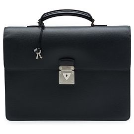 Louis Vuitton Black Taiga Neo Robusto 2 Briefcase Preto