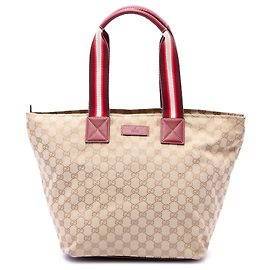Bolso Tote Gucci Beige GG Canvas Web Beige