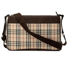 Bolsa Tiracolo Burberry Beige House Check Canvas Bege