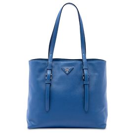 Borsa Shopping Prada Blue Saffiano Soft Blu