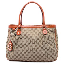 Tote Gucci Beige GG Canvas Sukey Bege
