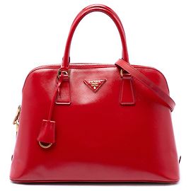 Bolsa Prada Promenade Medium em Saffiano Vernice vermelha Vermelho