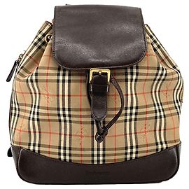 Burberry Beige Haymarket Check Canvas Backpack Beige
