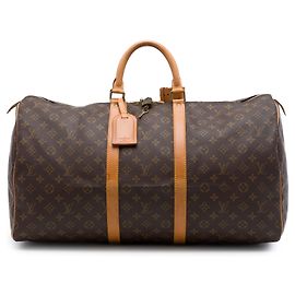 Louis Vuitton Brown Monogram Keepall 55 Marrone
