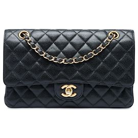Chanel Black Medium Classic Caviar Double Flap Noir