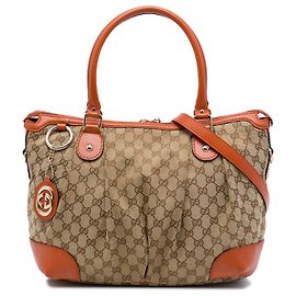 Borsa Satchel Gucci Beige GG Canvas Sukey Altro