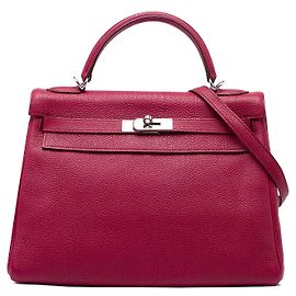 Hermès Red Togo Kelly II Retourne 32 Rouge