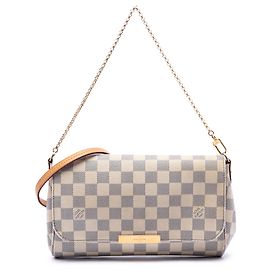 Louis Vuitton White Damier Azur Favorite MM White
