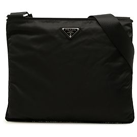 Prada Sac crossbody en Tessuto noir avec fermeture éclair Noir