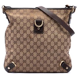 Gucci Borsa a tracolla Abbey D Ring in canvas GG beige Beige