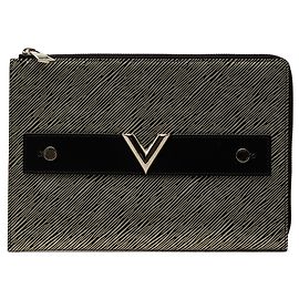 Louis Vuitton Silver Epi Essential V Pochette Argento
