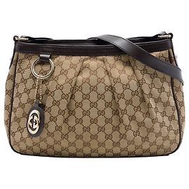 Gucci Beige GG Canvas Sukey Crossbody Bege