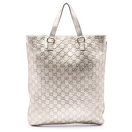 Gucci Silver Metallic Guccissima Tote Silvery