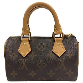 Sac à épaule Louis Vuitton Monogram Nano Speedy Marron Monogramme
