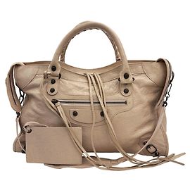 Bolsa de Ombro Balenciaga City Bege