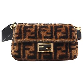 Borsa a secchiello Fendi Zucca Mamma Marrone Beige