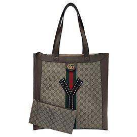 Borsa Tote Gucci 529720 Ophidia Multicolore Beige Marrone scuro