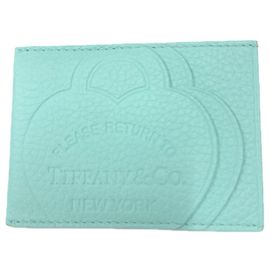 Autre Marque Tiffany & Co. Blue Leather Card Case Blue