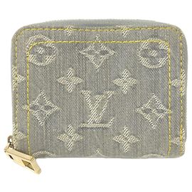 Monedero Zippy de denim Monogram Louis Vuitton Castaño