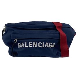 Balenciaga Nylon Wheel Belt Bag Red Navy blue