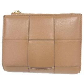 Bottega Veneta Maxi Intrecciato Small Cassette Bi-fold Wallet Brown