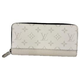 Carteira Zippy Louis Vuitton Taigarama Marrom Branco